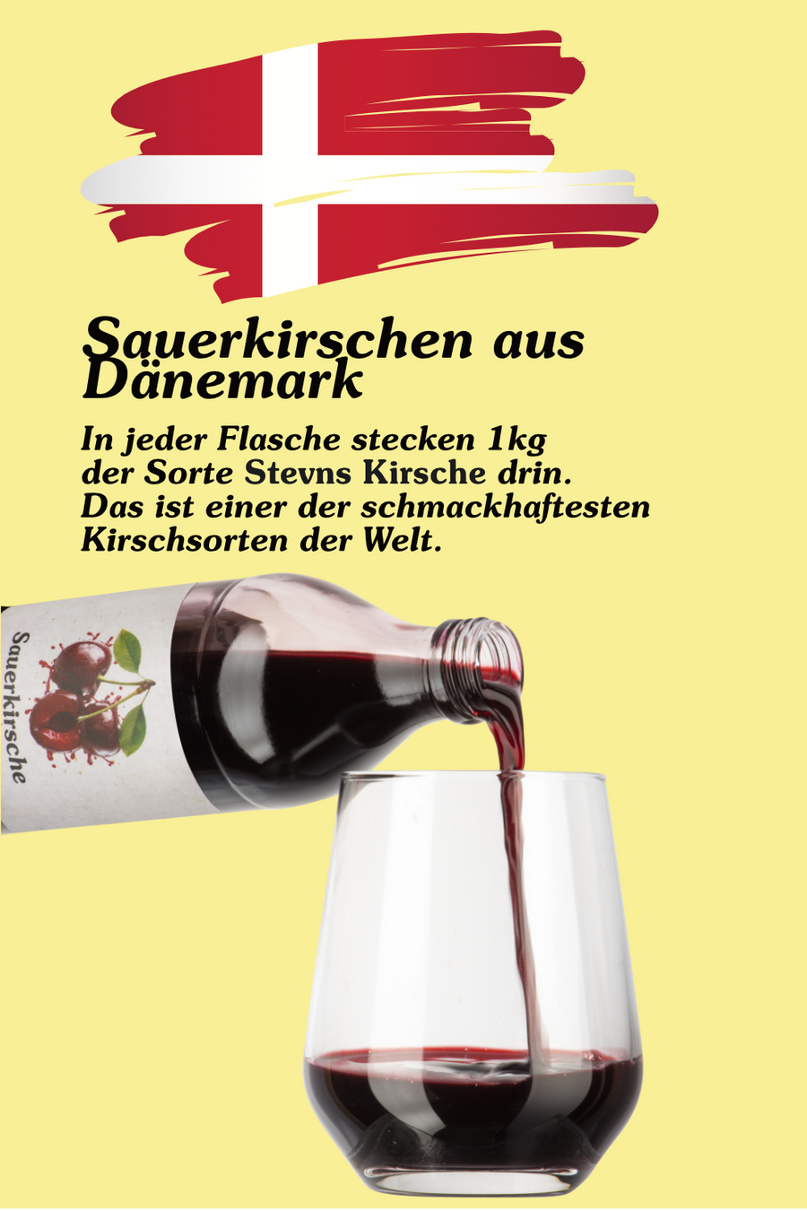 Dänischer Sauerkirsch Muttersaft  Stevns Sauerkirsche / Mehrwegglasflasche